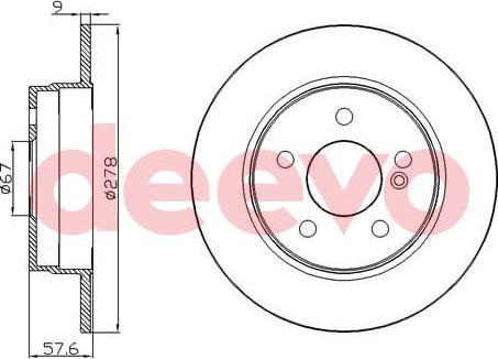 DEEVO BD21160 - Brake Disc autospares.lv