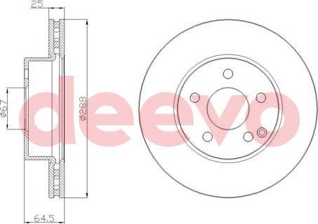 DEEVO BD21100 - Brake Disc autospares.lv