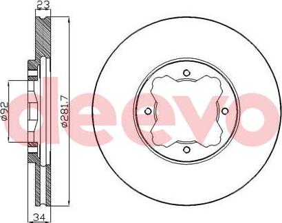 DEEVO BD28920 - Brake Disc autospares.lv