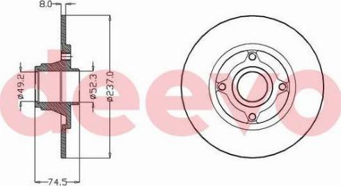 DEEVO BD28400 - Brake Disc autospares.lv