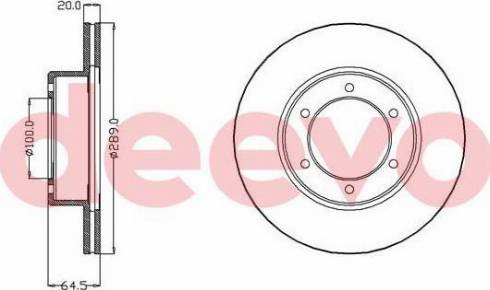 DEEVO BD28480 - Brake Disc autospares.lv