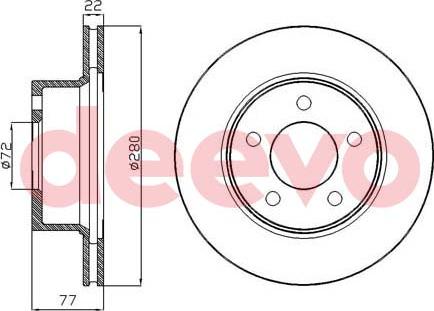 DEEVO BD28540 - Brake Disc autospares.lv