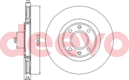 DEEVO BD28600 - Brake Disc autospares.lv