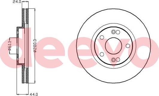 DEEVO BD28680 - Brake Disc autospares.lv