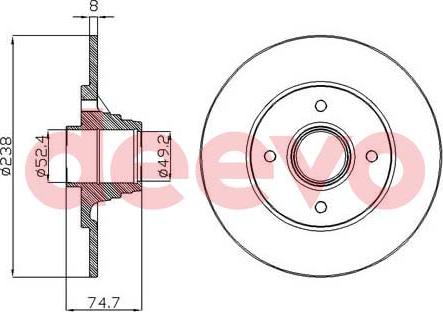 DEEVO BD28020 - Brake Disc autospares.lv