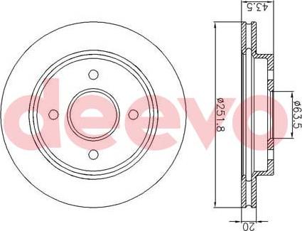 DEEVO BD28180 - Brake Disc autospares.lv