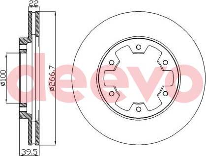 DEEVO BD28340 - Brake Disc autospares.lv