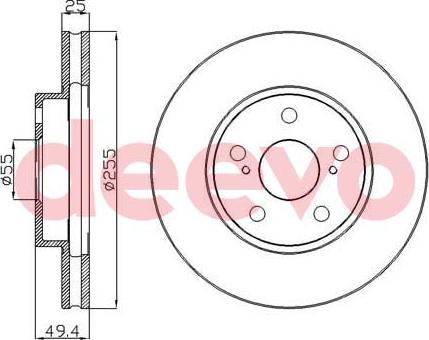 DEEVO BD23940 - Brake Disc autospares.lv