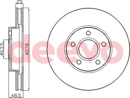 DEEVO BD23980 - Brake Disc autospares.lv