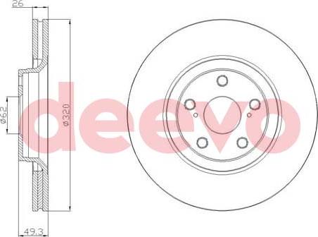 DEEVO BD23680 - Brake Disc autospares.lv