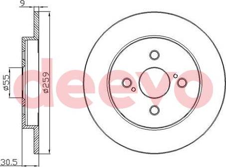 DEEVO BD23620 - Brake Disc autospares.lv