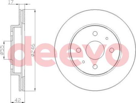 DEEVO BD23040 - Brake Disc autospares.lv