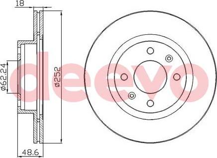 DEEVO BD23080 - Brake Disc autospares.lv