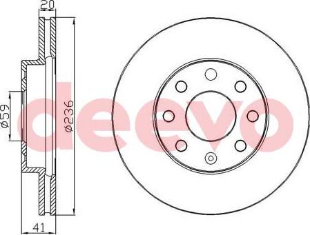 DEEVO BD23860 - Brake Disc autospares.lv