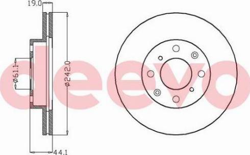 DEEVO BD23240 - Brake Disc autospares.lv