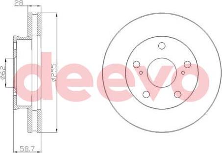 DEEVO BD23780 - Brake Disc autospares.lv