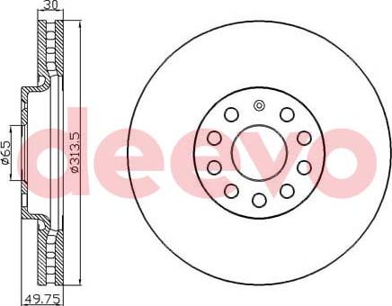 DEEVO BD22940 - Brake Disc autospares.lv