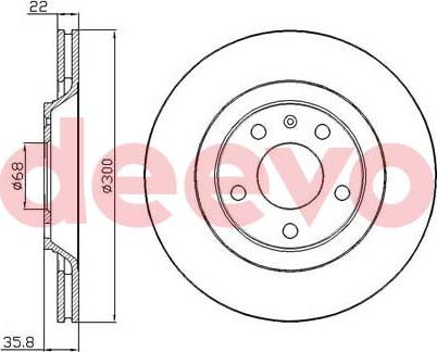 DEEVO BD22900 - Brake Disc autospares.lv