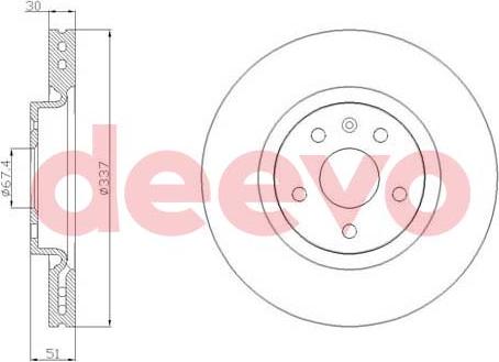 DEEVO BD22440 - Brake Disc autospares.lv