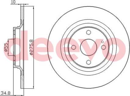 DEEVO BD22480 - Brake Disc autospares.lv