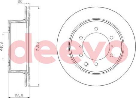 DEEVO BD22500 - Brake Disc autospares.lv