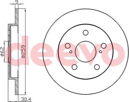 DEEVO BD22580 - Brake Disc autospares.lv