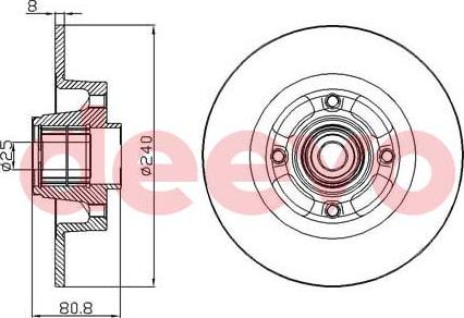 DEEVO BD22680 - Brake Disc autospares.lv