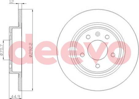 DEEVO BD22860 - Brake Disc autospares.lv