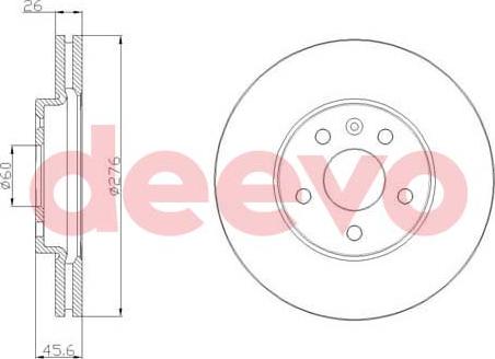 DEEVO BD22800 - Brake Disc autospares.lv