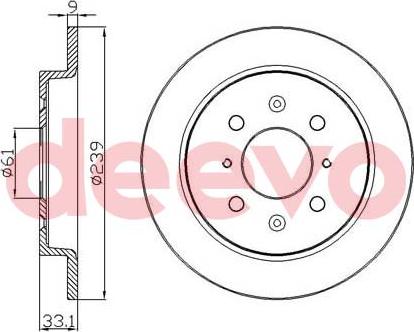 DEEVO BD22260 - Brake Disc autospares.lv