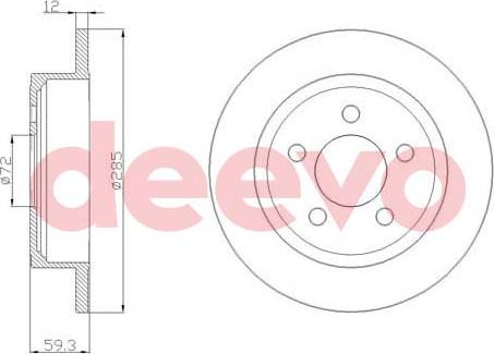 DEEVO BD22780 - Brake Disc autospares.lv