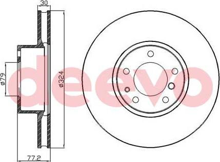 DEEVO BD27980 - Brake Disc autospares.lv