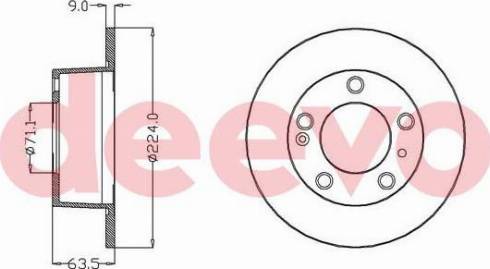 DEEVO BD27100 - Brake Disc autospares.lv