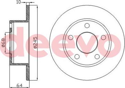 DEEVO BD27800 - Brake Disc autospares.lv