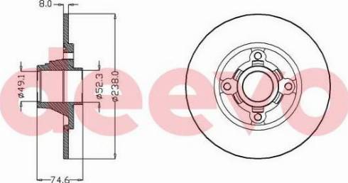 DEEVO BD27320 - Brake Disc autospares.lv