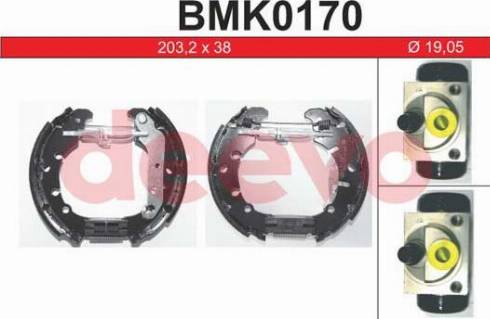 DEEVO BMK0170 - Brake Shoe Set autospares.lv