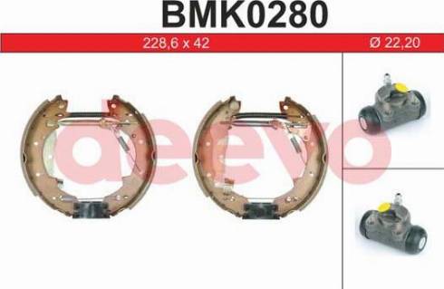 DEEVO BMK0280 - Brake Shoe Set autospares.lv