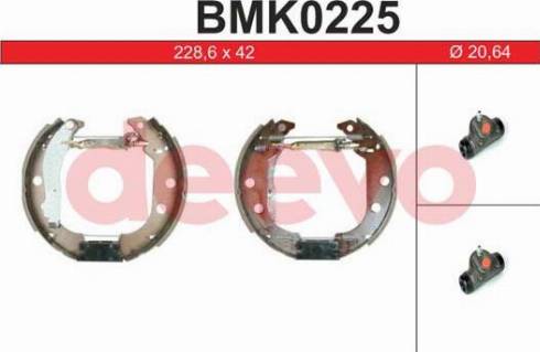 DEEVO BMK0225 - Brake Shoe Set autospares.lv