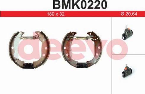 DEEVO BMK0220 - Brake Shoe Set autospares.lv