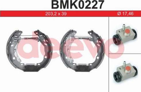 DEEVO BMK0227 - Brake Shoe Set autospares.lv