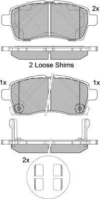 DEEVO BP88480 - Brake Pad Set, disc brake autospares.lv