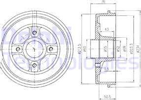 Delphi BF423 - Brake Drum autospares.lv