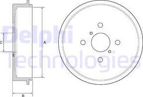 Delphi BF552 - Brake Drum autospares.lv