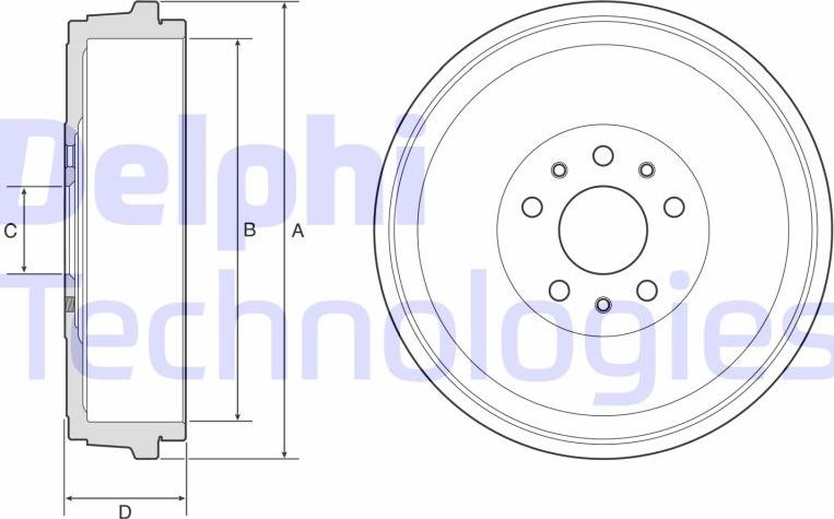 Delphi BF629 - Brake Drum autospares.lv