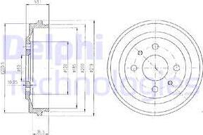 Delphi BF136 - Brake Drum autospares.lv