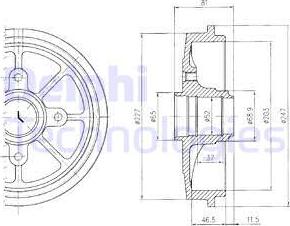 Delphi BF393 - Brake Drum autospares.lv