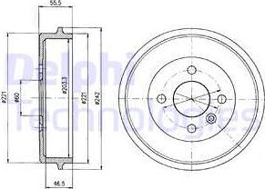 Delphi BF346 - Brake Drum autospares.lv