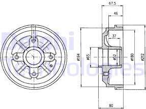 Delphi BF324 - Brake Drum autospares.lv