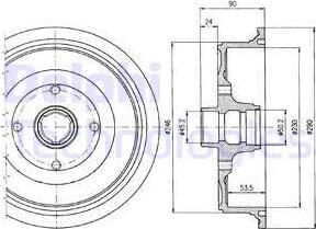 Delphi BF284 - Brake Drum autospares.lv