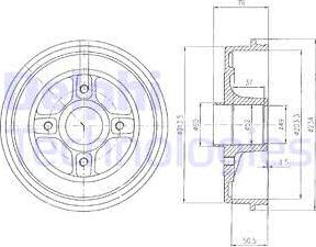 Delphi BF281 - Brake Drum autospares.lv